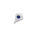 Detailed close-up of a silver heart pendant with a blue gemstone and zircons - Silver Heart