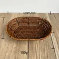 Brown woven serving basket for snacks and bread, size 26x18x7cm, 150g lightweight design - Oval Medium / Dark Coffee