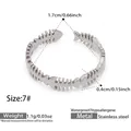 Creative stainless steel fishbone open ring in silver finish with waterproof features - Size 7 / Fishbone Design (Y170)-Silver