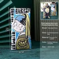 Artistic PU leather sunglass pouch with cartoon girl and automatic electroplated closure - Girl with a Pearl Earring