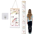Unicorn wood-framed fabric height chart for kids measuring up to 190cm with wall hooks - Unicorn