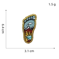 Detailed view of footprint landscape patch showing 6.4cm height and 3.1cm width dimensions - Style 6/Footprint Scenery