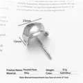 Minimalistischer Haarhaken aus silberner Legierung für Pferdeschwänze 23mm x 13mm - Konkave Stil / Silber