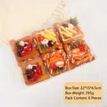 Lot de 6 cupcakes et gaufres artificiels en boîte transparente pour décoration et vitrine - Nouveau Gâteau aux Fruits (XMB-38)