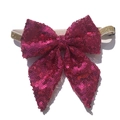 Sparkly rose red sequin pet bowtie for dogs and cats party decoration with elastic band - Large Bow Tie Rose Red