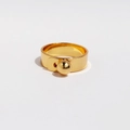 Minimalistischer geometrischer Goldring mit Kugelverschluss für einen modernen Unisex-Look - US 8 / Gold