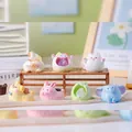 Cute animal crystal stone desktop ornaments featuring cat and bunny resin statues - M375 Cute Pets Spirits Series Set of 6 / Full Box Set