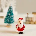 Miniature resin Santa Claus figurine with white gift box for Christmas micro landscape décor - Santa Claus Giving Gifts / 3x2.5x5cm