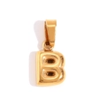Mini bubble 18K gold plated stainless steel initial B letter charm pendant for DIY - Gold-B