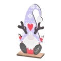 Gnome de Noël en bois violet avec des flocons de neige et des bois de renne décor - Style A Chemise Rouge Chapeau Violet