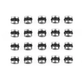 Silver stainless steel spacer beads with black rhinestones set in 20-piece pack - Black