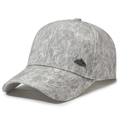 Light grey baseball cap with marble print and mountain-shaped metal sport badge - Off White