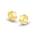Chic S925 sterling silver wide hoop earrings in gold finish for women minimalist style - 925 Silver / Gold (FDEH-052)