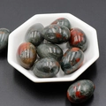 Green and red natural moss agate egg-shaped stones for Easter decoration - African Bloodstone (1pc)