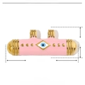 Detailed size parameters of pink enamel evil eye pendant in gold stainless steel - YE220 Pink Enamel Evil Eye