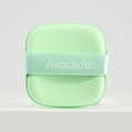 Soft green square makeup sponge puff with Avocado ribbon handle for foundation application - Bulk Packaging / 8.5t Avocado Puff