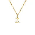 Golden stainless steel necklace featuring letter Z pendant with a small heart detail - Letter Z