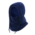 Navy blue winter balaclava fleece hood with adjustable drawstring for wind protection - M (3-10 Years) / Navy Blue