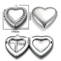 Silver stainless steel heart locket with vintage relief pattern and size specifications - A10-Geometric Texture