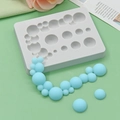 Stampo in silicone grigio per semisfere con decorazioni per torte fai-da-te azzurre - Grande