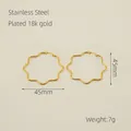 Chic 18k gold plated stainless steel 45mm wavy hoop earrings for women stylish jewelry - Gold-45mm Style (ZE189G-01)