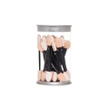 Jar of double-sided sponge eyeshadow brushes with black handles and bicolor foam tips - 6.5cm Black Handle Skin White Sponge - 25 Pcs Tube