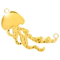 Ciondolo medusa in acciaio inossidabile 304 dorato con trama martellata su sfondo bianco - Oro