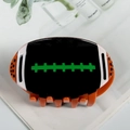 Creatieve haarklem in de vorm van een American football in oranje met groen patroon - Zwart