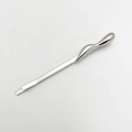 Close-up of a silver wavy metal hair clip with a sleek polished finish on white background - Single 1# / White K/Silver