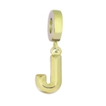 Polished gold titanium steel letter J pendant for DIY necklace and bracelet jewelry - Letter J
