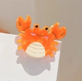 Orange and white crab hair claw clip for girls, ocean animal hair accessories - Crab