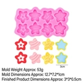 Pink silicone star mold with 8 cavities for DIY fondant cookies and chocolate crafts - 1# Star (B825) / Pink