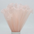 Pink pleated chiffon floral fabric mesh for flower wrapping and DIY crafts - Wave Mesh (28cm*4 Yards) / Pink