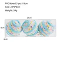 Set of 3 blue glitter Christmas balls in clear PVC box, 8cm diameter ornaments - Blue Plush Beads Decoration (Style 5) / Set of 3/8CM