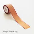 2.6cm wide red gold metallic Christmas ribbon with glitter for DIY gift wrapping and bows - 2.6cm Red Glitter Texture Ribbon (6 Yards)