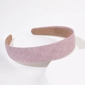 Vintage style wide pink fabric headband with non-slip lining for hair styling - Pink