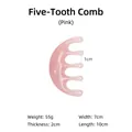Pink wide-tooth scalp massage comb with five teeth for head therapy and guasha treatment - Thickened Five-Tooth Comb / Pink