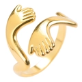 Polierter goldener Vintage Umarmungsring mit verstellbarer Öffnung für Herren und Damen - Gold