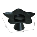 Black star-shaped metal candle holder tray with hammered texture and 14.5cm size - Hammered Star-Black