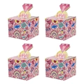 Rosa Valentinstag Geschenkboxen mit Herzmustern und Papier Diamantring Deko - Diamanten Stil