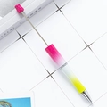 Pink yellow and white gradient DIY beadable pen with glittering star finish and silver tip - Red White Yellow Gradient