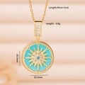 18K gold plated north star pendant necklace with blue enamel and sparkling zircon stones - Gold