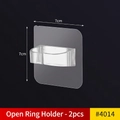 Set of 2 transparent self-adhesive 7x7cm multi-purpose kitchen storage hanging hooks - Open Hanging Rings 2 Pcs Pack
