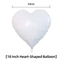 White heart-shaped 18-inch aluminum foil balloon for wedding and party decorations - White