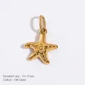 Starfish pendant in 14K gold stainless steel measuring 11x11mm with textured detail - Starfish Style (BP48339)