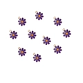 Set di 10 ciondoli a forma di margherita viola e arancione per gioielli fai da te - 4# Piccola margherita viola