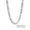 Collana hip hop in acciaio inossidabile con maglie a croce, misure 600x8,5 mm e 54,51 g - 600*8.5mm / Color Acciaio