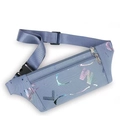 Blue sports waist bag with reflective lettering and adjustable strap for running - Blue