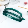 Dark green matte rectangular hollow hair claw clip for elegant half-up ponytails - Dark Green