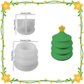 Siliconen mal voor kerstboom opbergdoos met afmetingen voor DIY hars ambachten - Kerstboom opbergdoos - Bodem + Deksel / Helder Wit